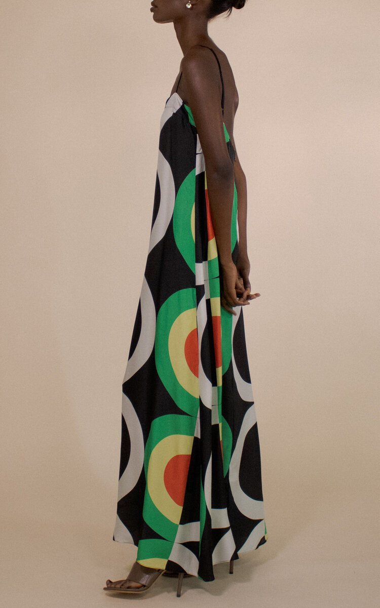 Solna Dot Column Silk Maxi Dress
