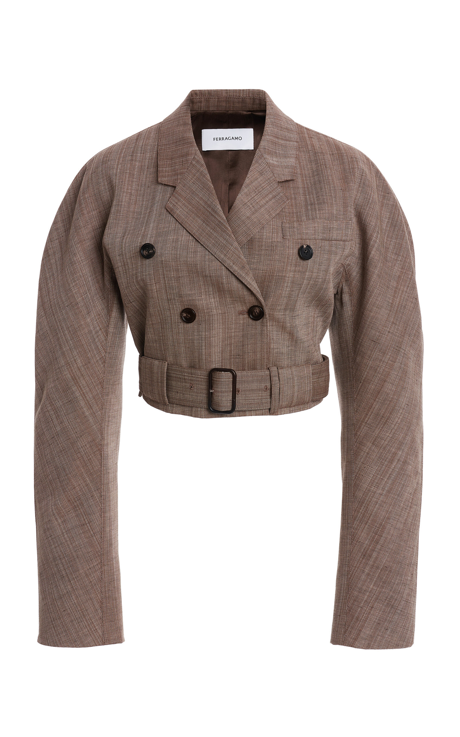 Double-Breasted Wool-Linen Jacket