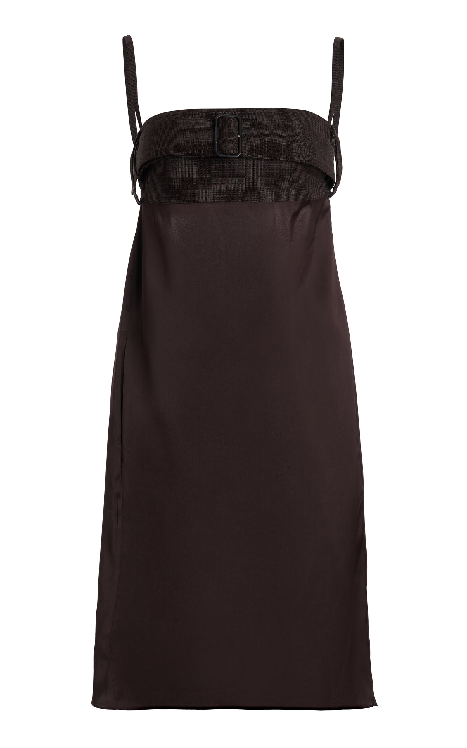 Belted Silk Midi Dress