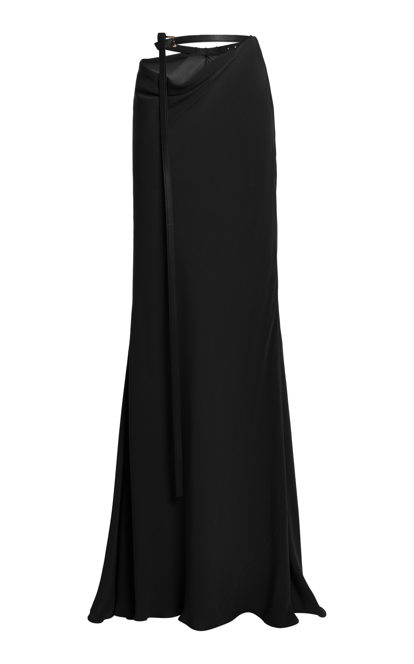 Washed Silk Flared Maxi Skirt