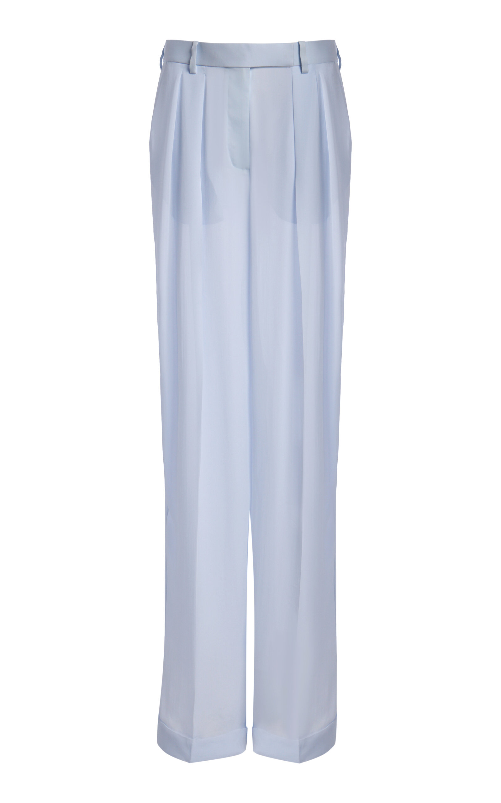 Sheer Silk Wide-Leg Pants