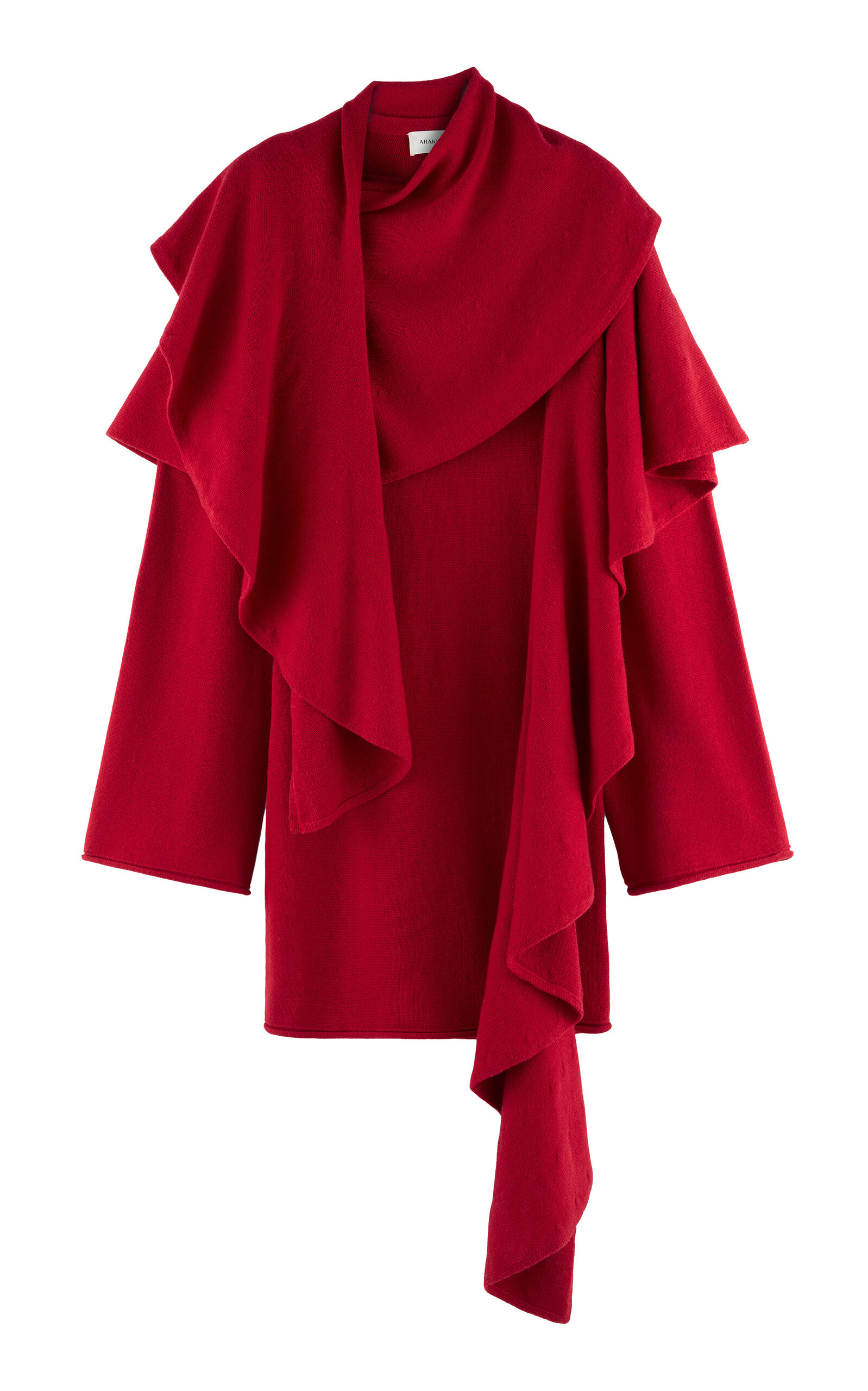 Exclusive Ruffled Scarf Wool-Blend Mini Dress