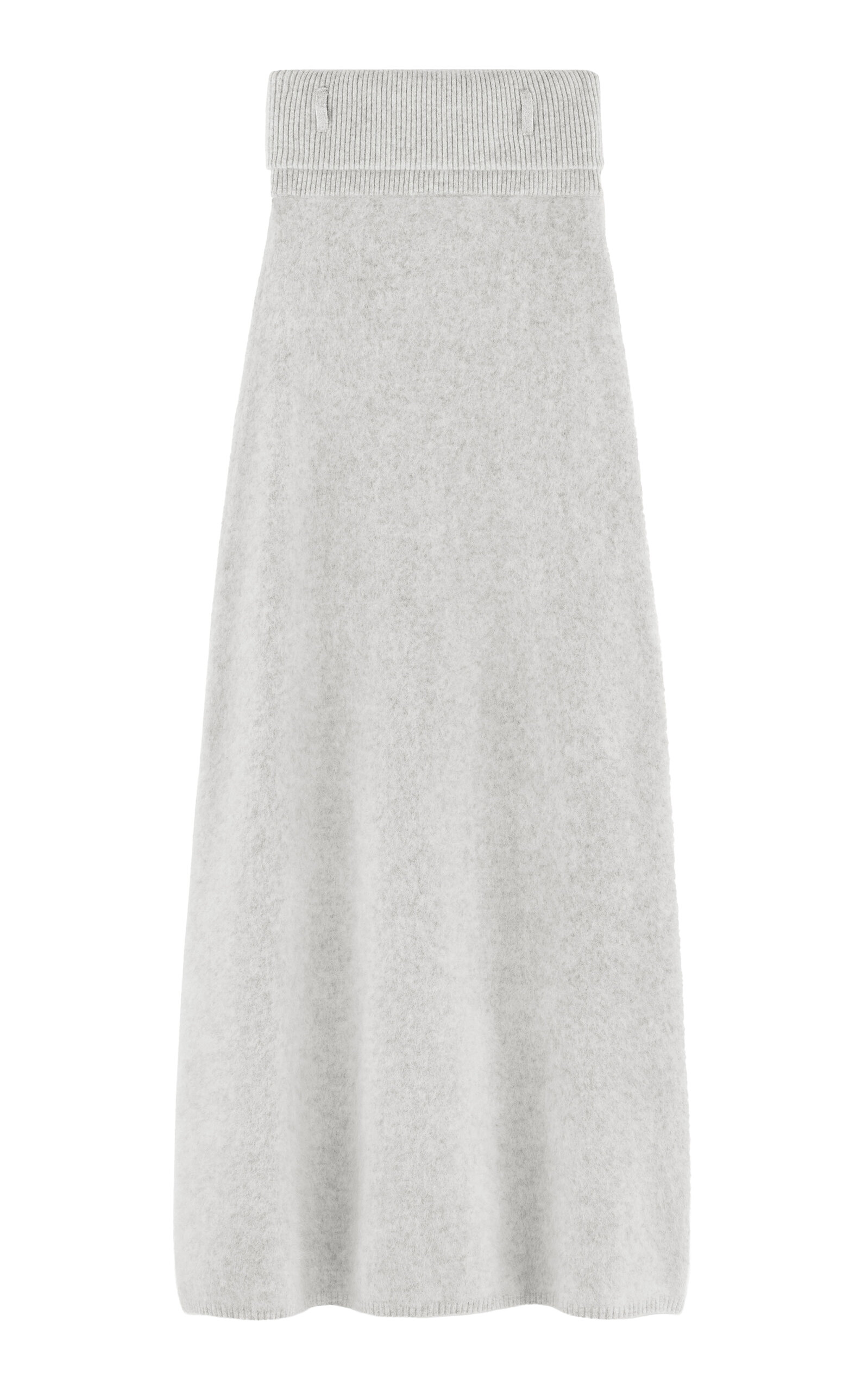 Exclusive Ribbed Foldover Wool-Cashmere Maxi Skirt