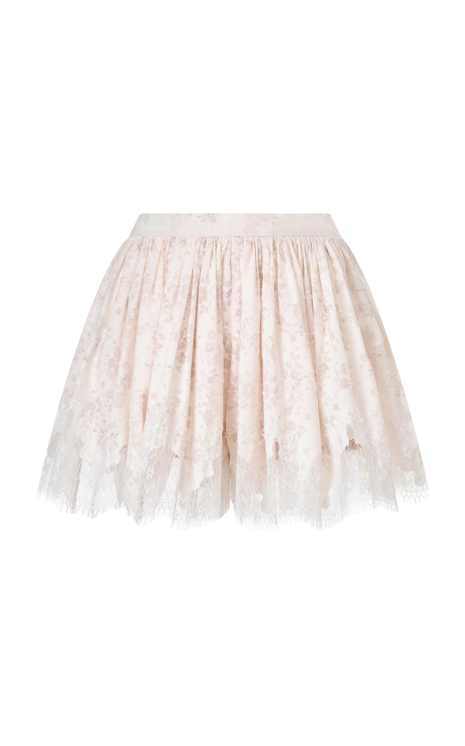 Floral Lace Cotton-Blend Skort