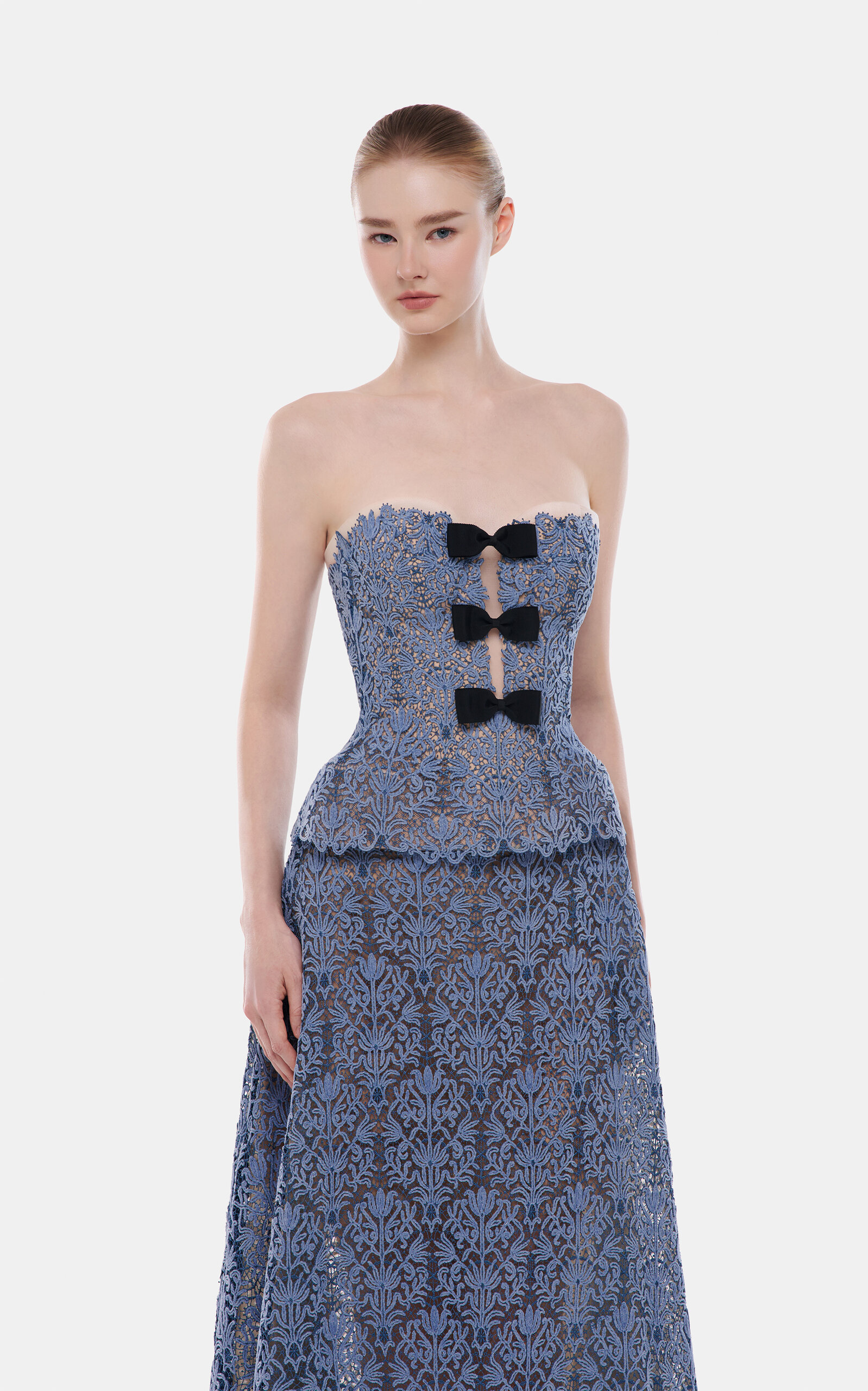 Lace Bow Bustier Top