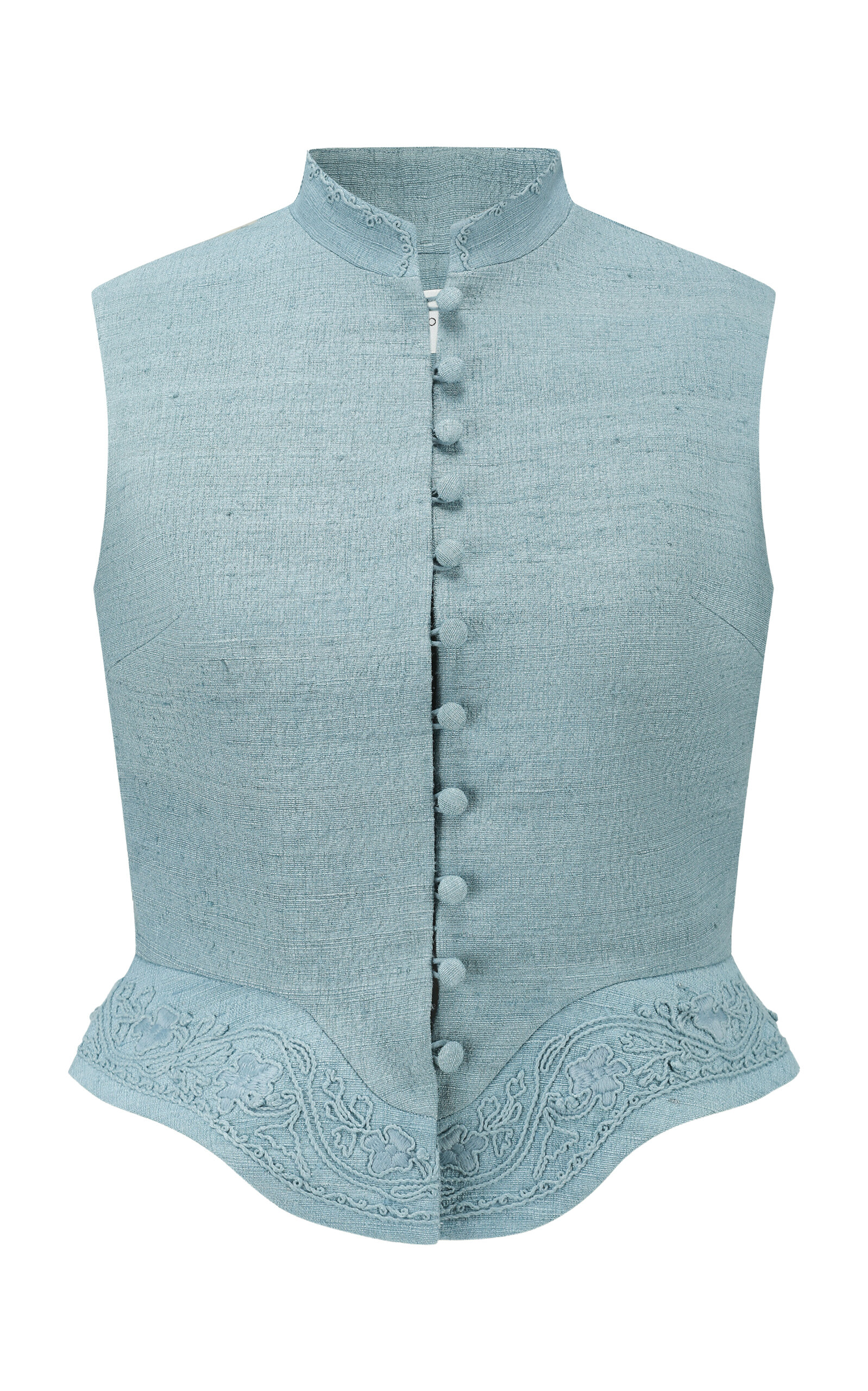 Embroidered Silk Top
