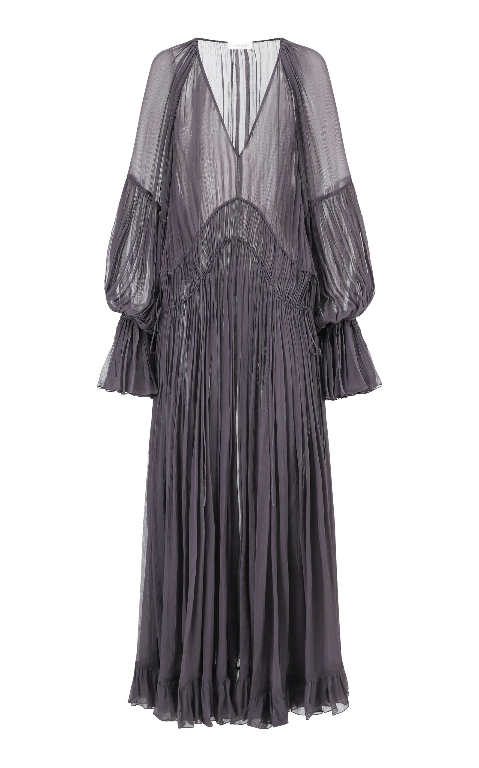 Gathered Chiffon Maxi Dress