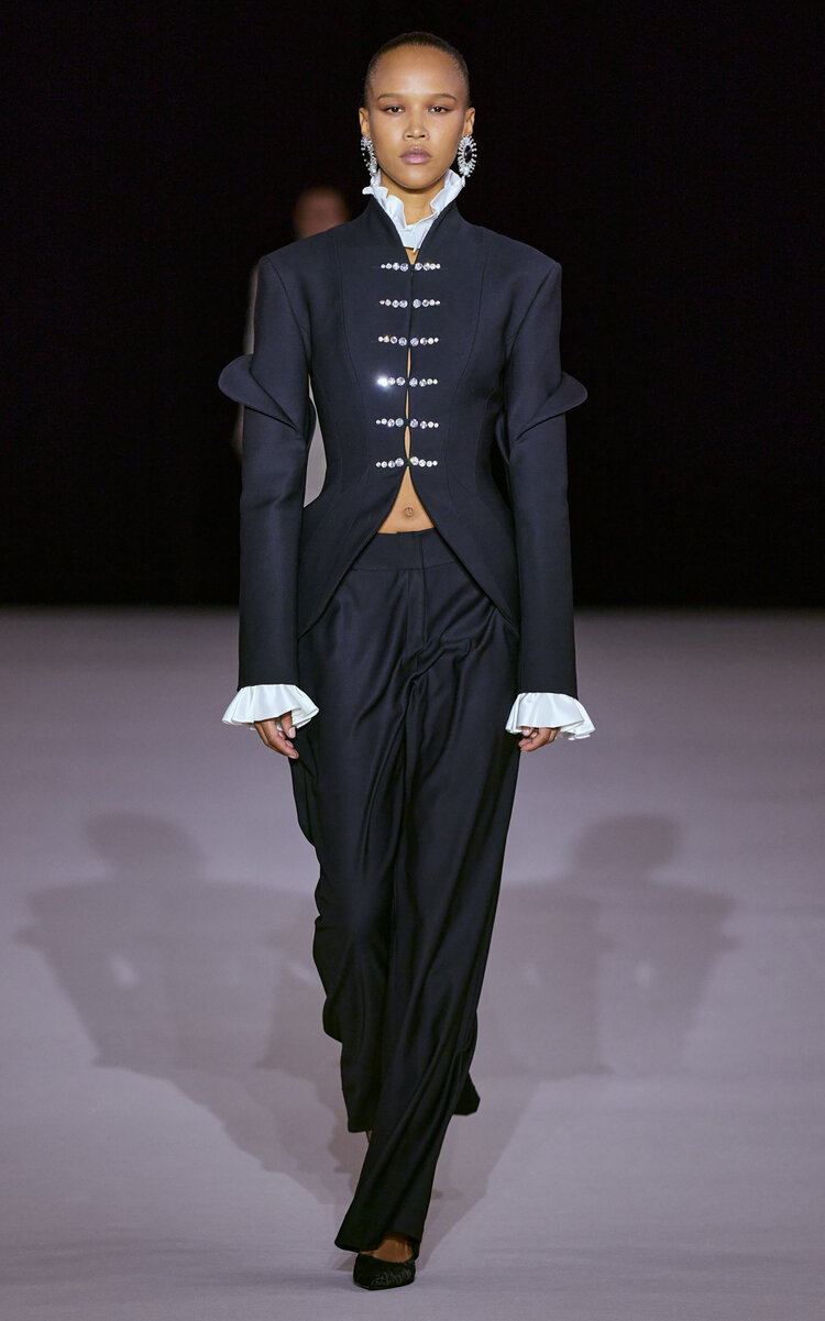 Silk-Blend Tailored Trousers