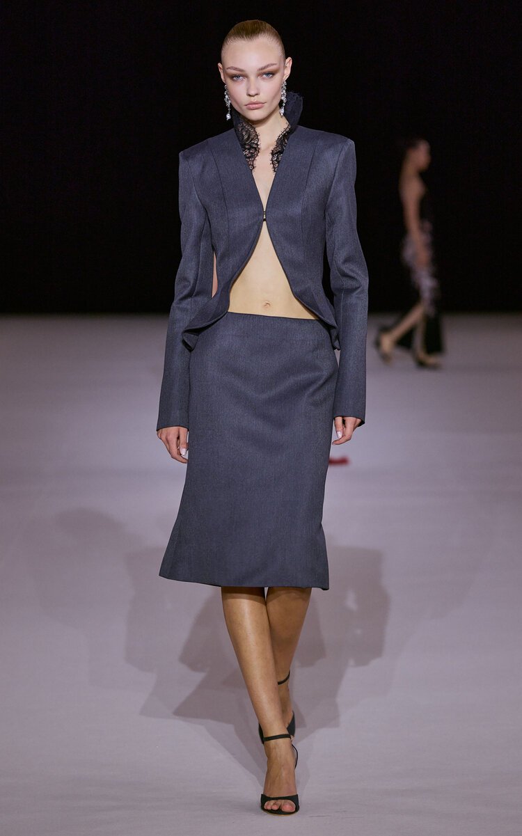 Tailored Silk-Blend Midi Skirt