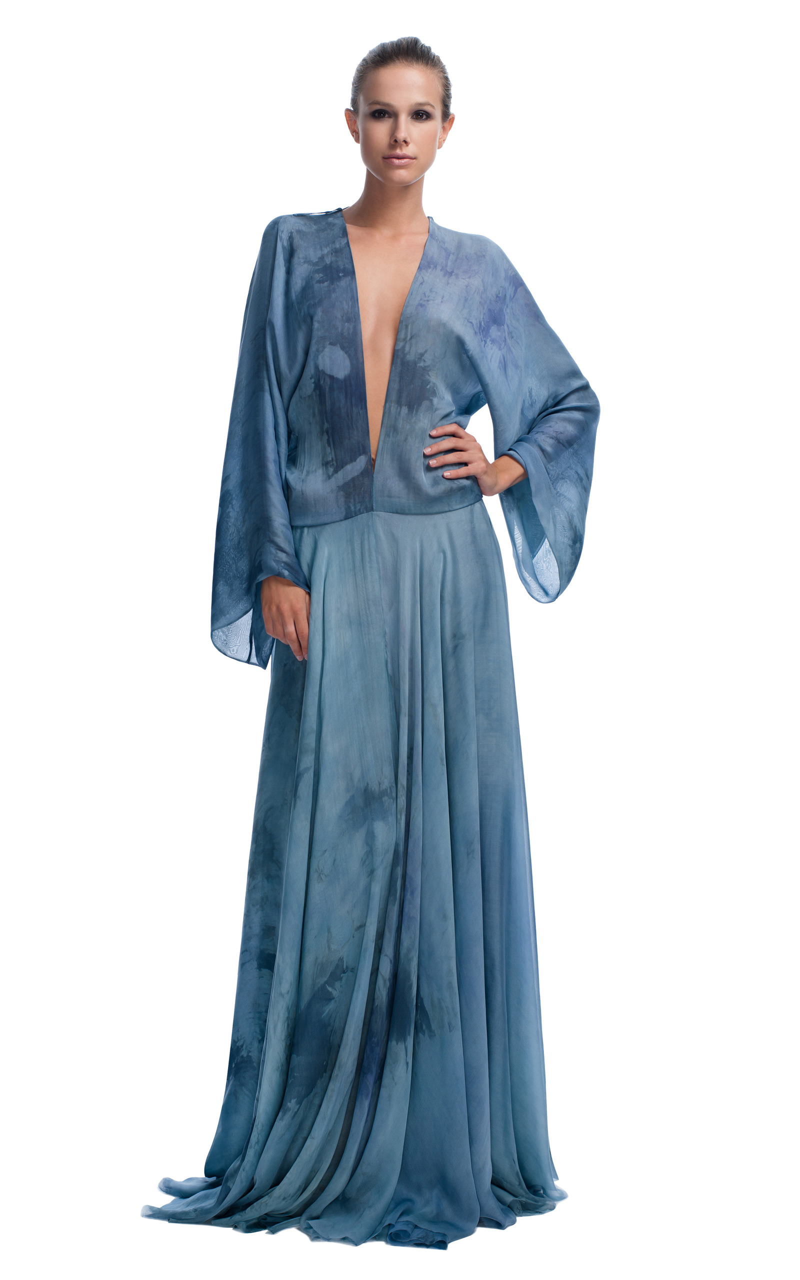 tie dye evening dress