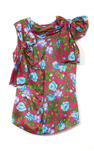 Floral Printed Satin Top by Nina Ricci | Moda Operandi