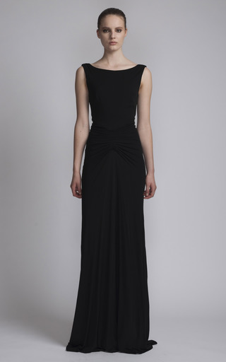 gown design boat neck