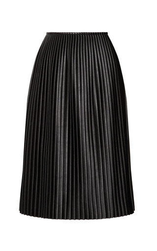 Faux-Leather Plisse Skirt by MSGM | Moda Operandi