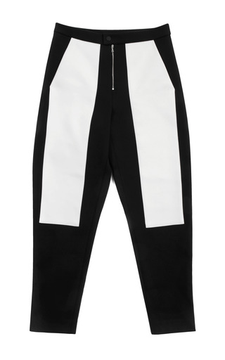 two tone black and white pants