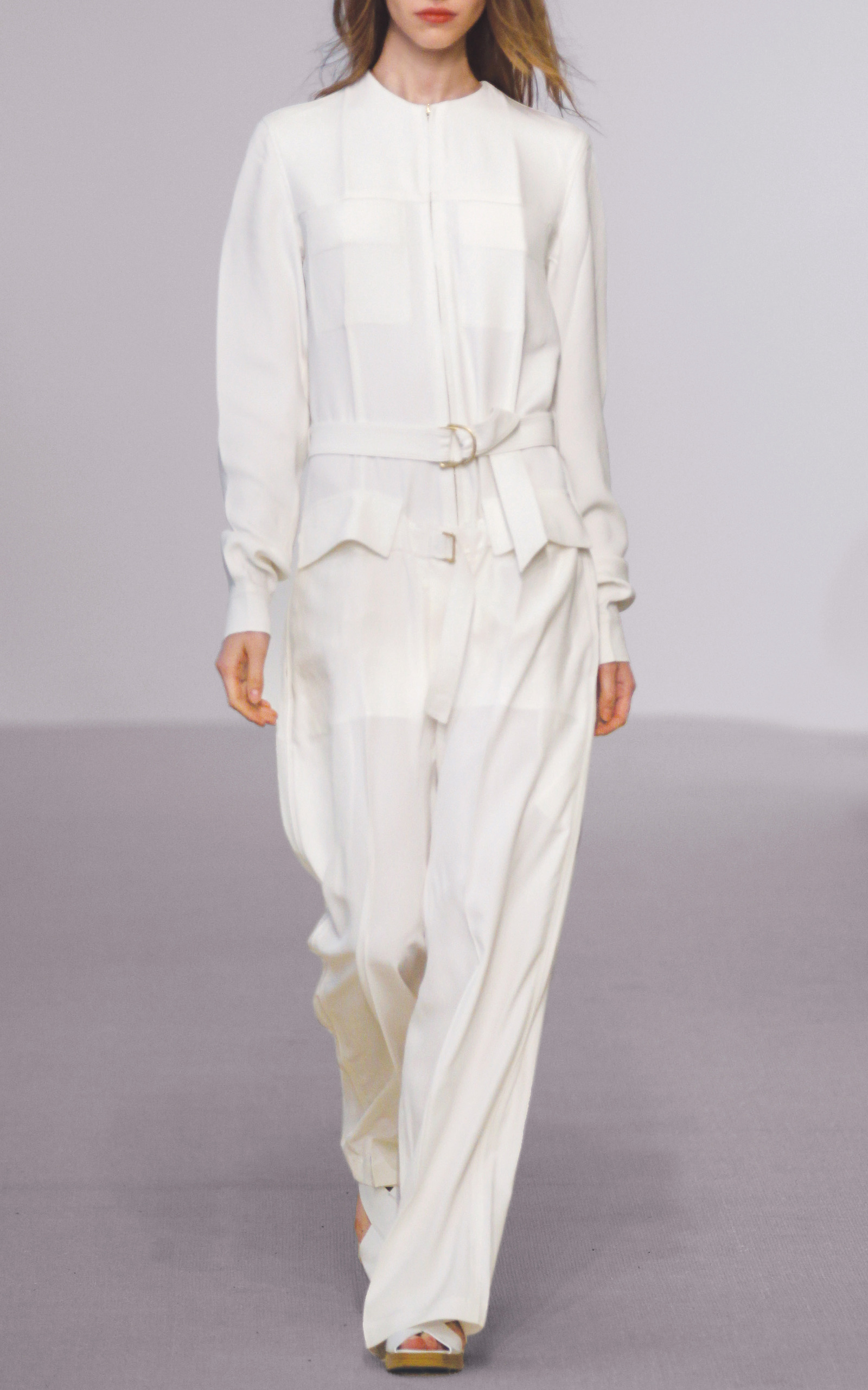 long sleeve ivory jumpsuit