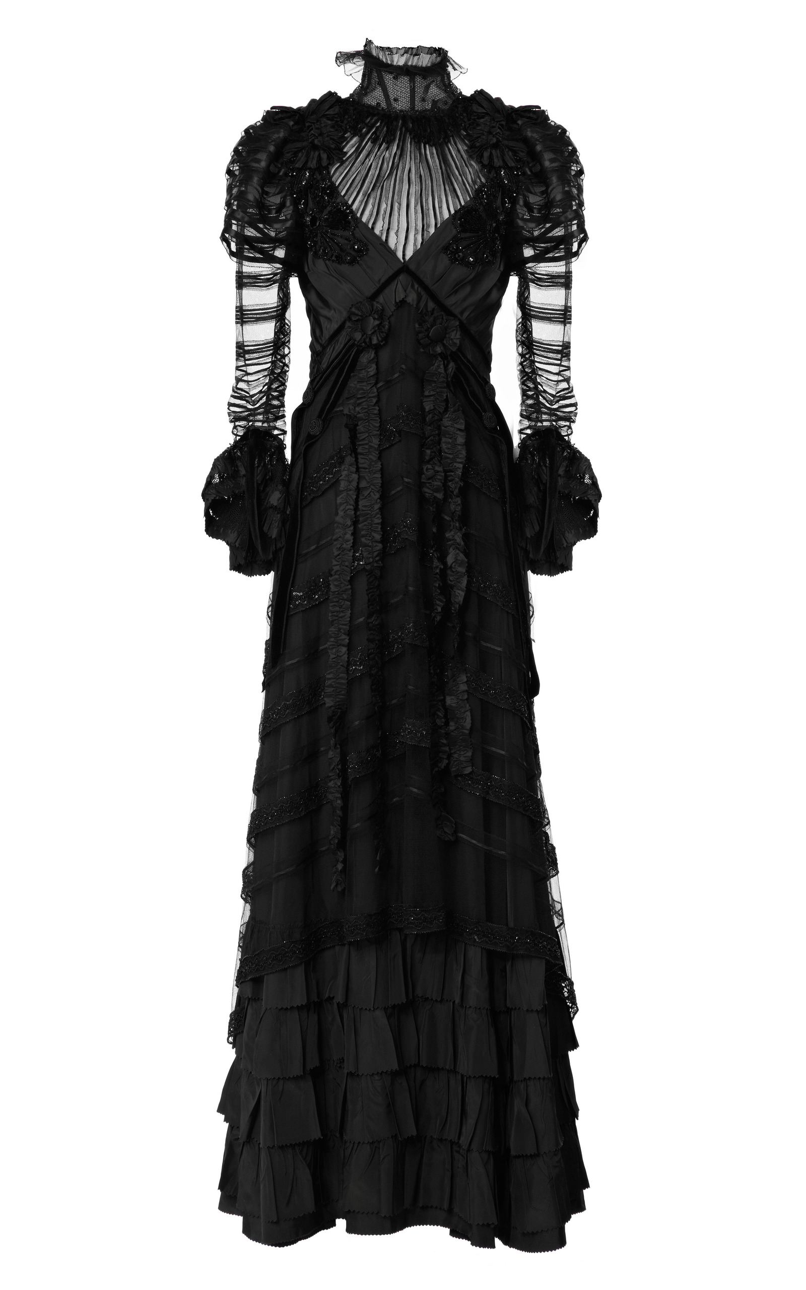 Forest Vintage Taffeta Tiered Victorian Gown by Marc | Moda Operandi