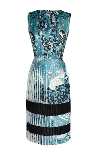 Rozelle Pleated Satin Dress by Jonathan Saunders | Moda Operandi