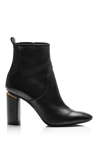 black mid calf block heel boots