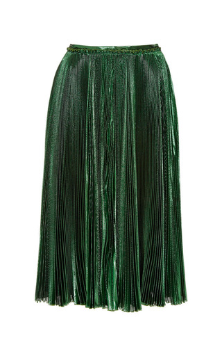 Pleated Chiffon and Lurex Skirt by Rochas | Moda Operandi