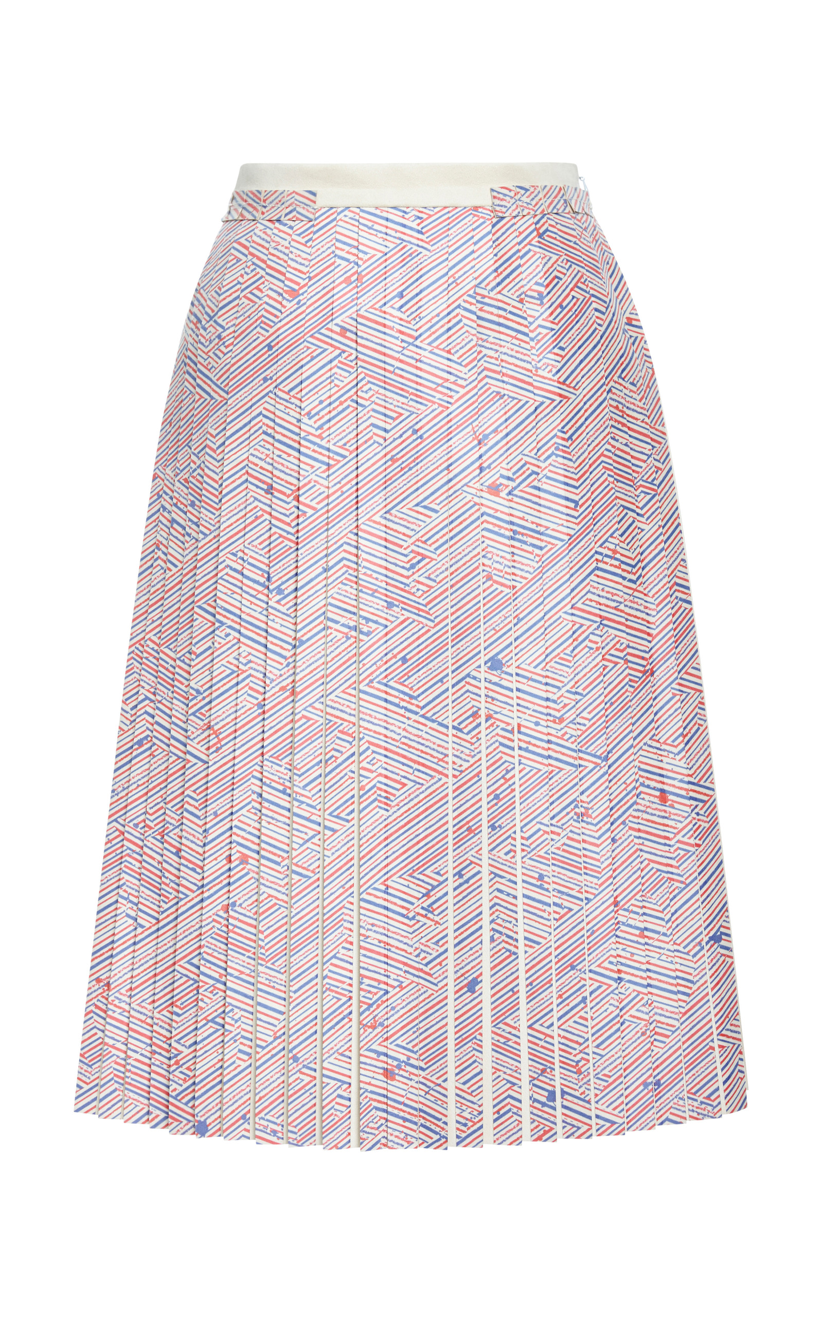 Pleated Alcantara America Lily Print Skirt by Calla | Moda Operandi