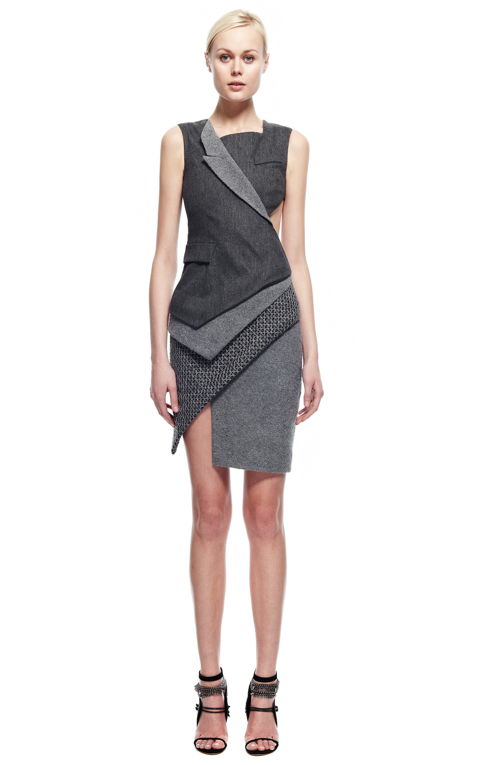 asymmetric tuxedo dress