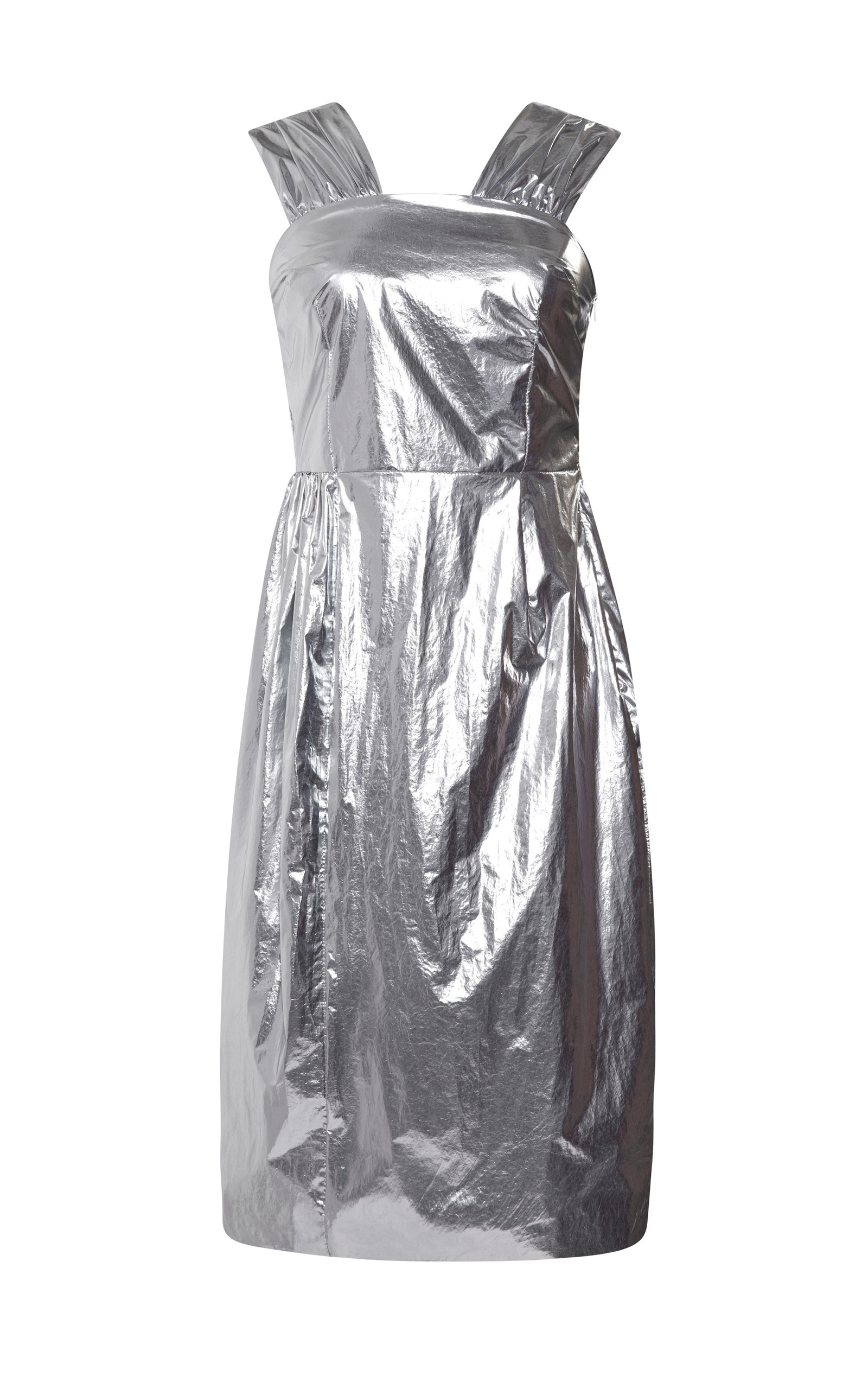 silver foil dress