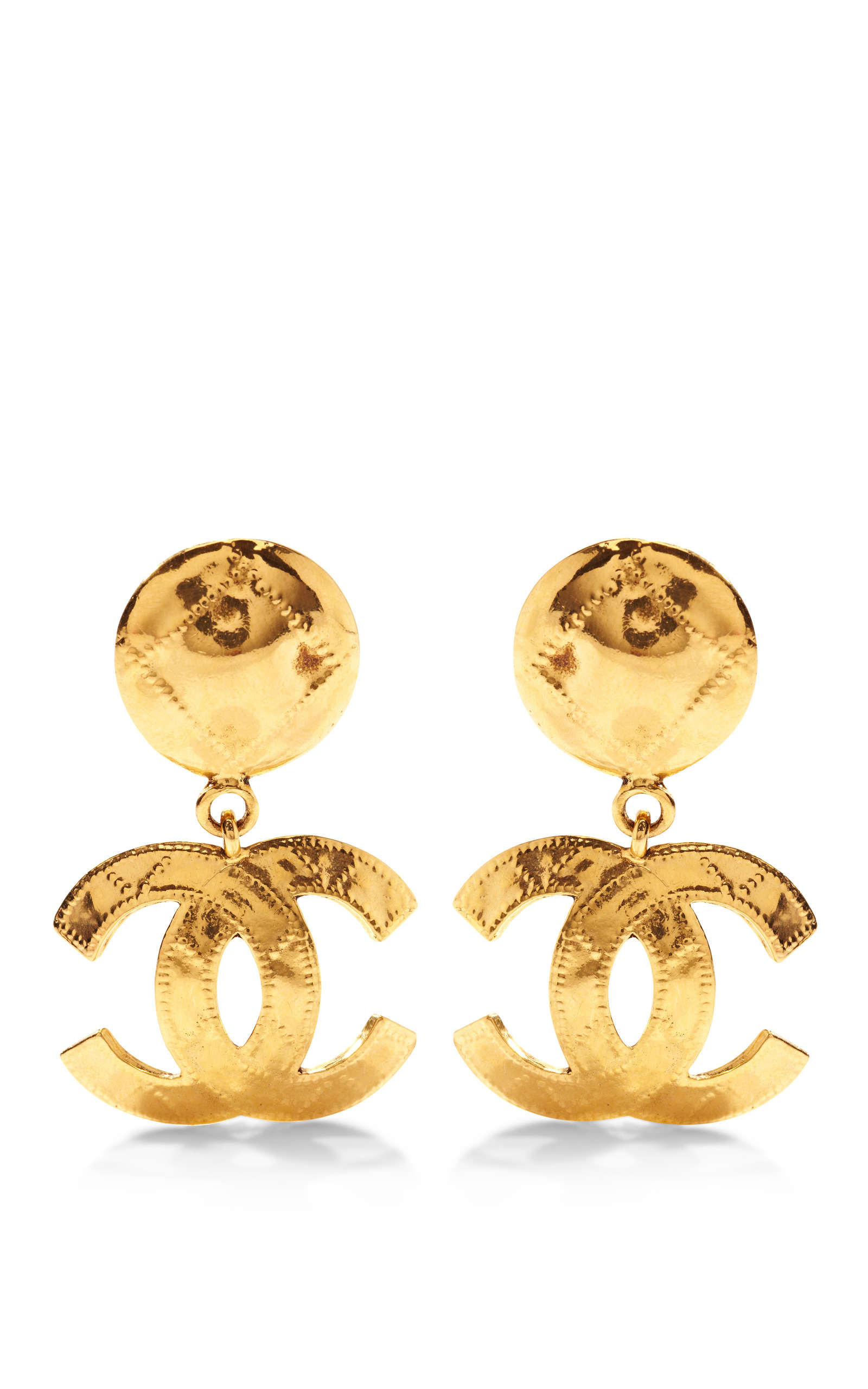 Vintage Chanel Cc Drop Earrings By Collectible Jackets Moda Operandi