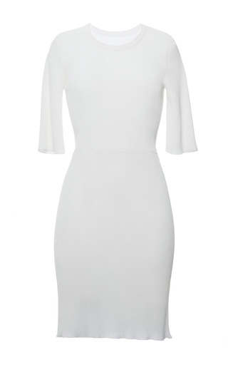 White Viscose Knit Rib Short Sleeve T-Shirt Dress by | Moda Operandi