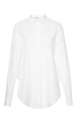 Open-Back Cotton-Poplin Shirt in White by Tome | Moda Operandi