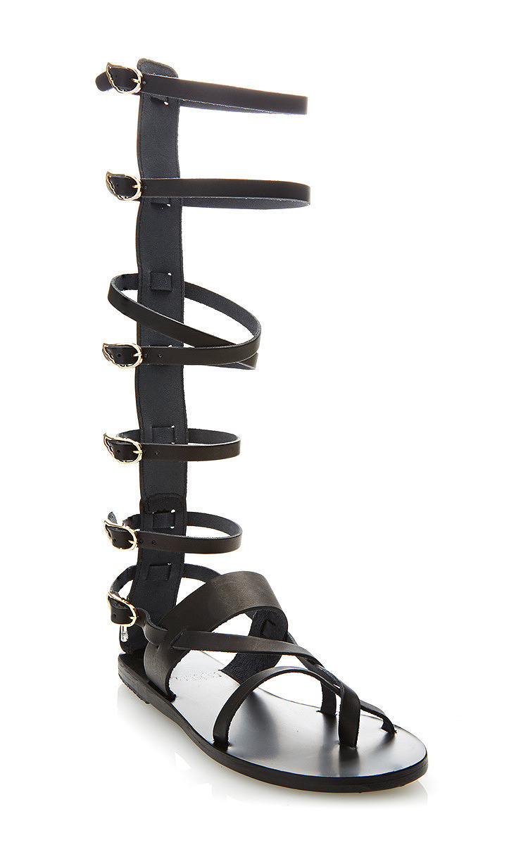tall leather gladiator sandals