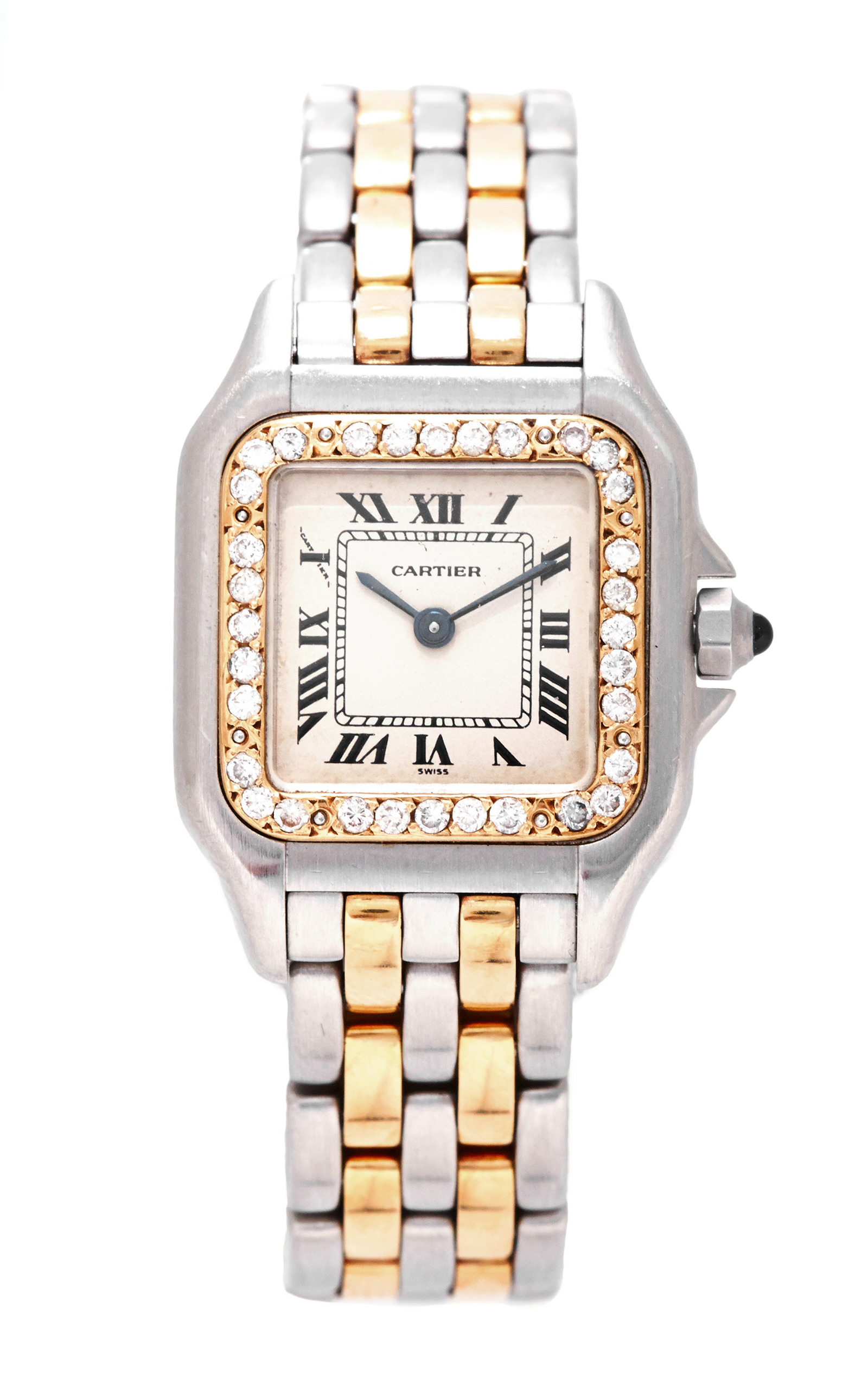 Vintage Cartier 18k And Stainless Steel Panthere Watch With Single Row Diamonds From Tara Compton By Tara Compton Moda Operandi
