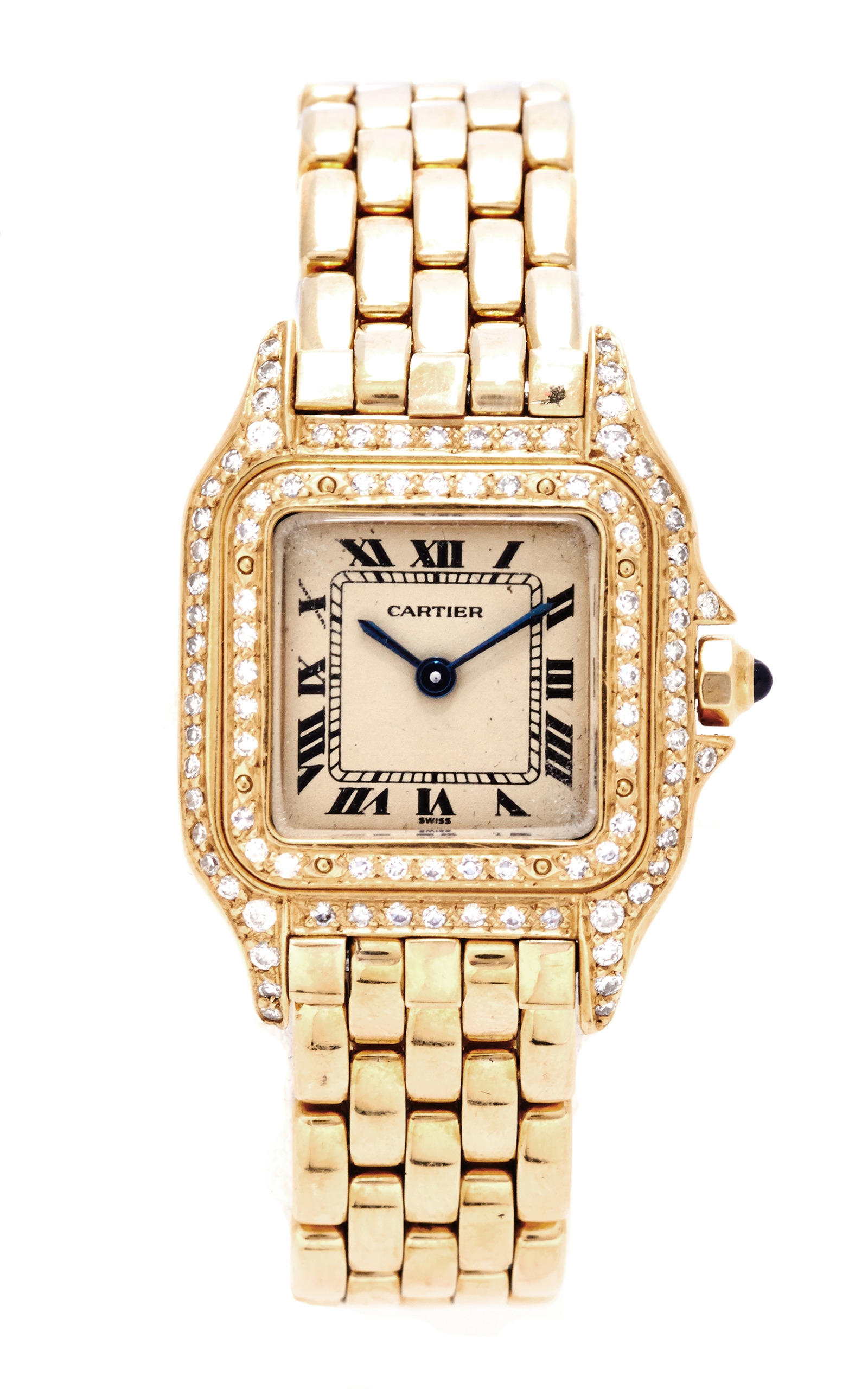 Vintage Cartier 18k Yellow Gold Panthere Watch With Double Row Diamonds From Tara Compton By Tara Compton Moda Operandi