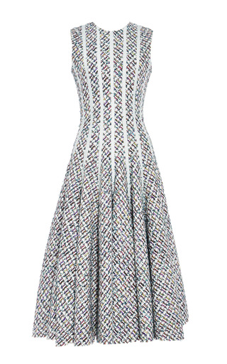 Straight Seam Fit And Flare Dress In Summer Tweed With | Moda Operandi