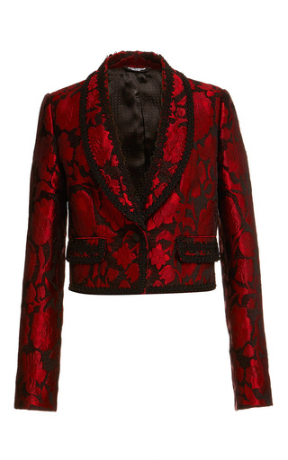 Red Jacquard Embroidered Bolero Jacket by Dolce & | Moda Operandi