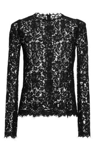 Long Sleeve Black Lace Top by Dolce & Gabbana | Moda Operandi