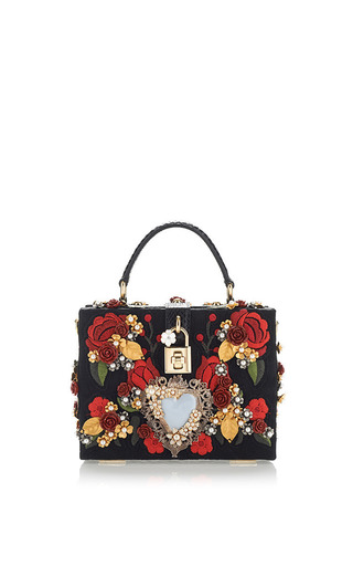 Sacred Heart And Carnation Embroidered Box Bag by | Moda Operandi