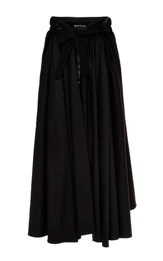 Black Linen Faux Wrap Skirt by Rochas | Moda Operandi