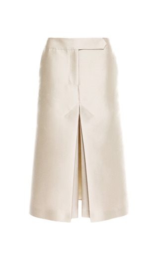 Dana Midi Front Slit Skirt In Soft Mikaton by | Moda Operandi