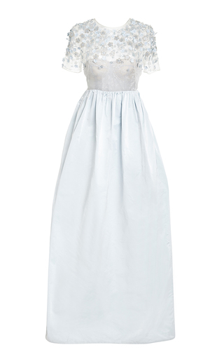 embroidered bustier gown