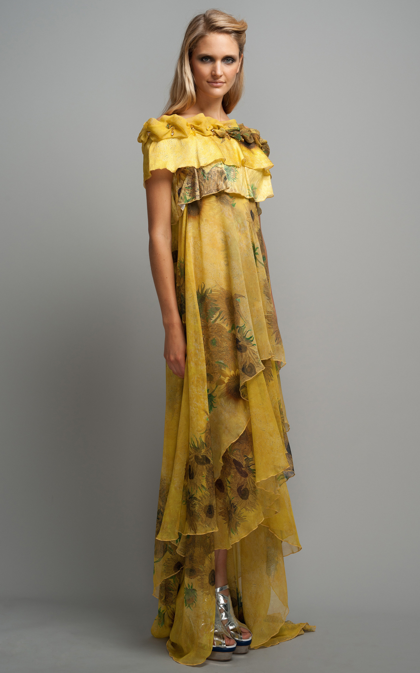 formal sunflower dress