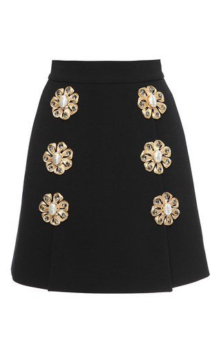 Techno Double Crepe Brooch Mini Skirt by Dolce & | Moda Operandi