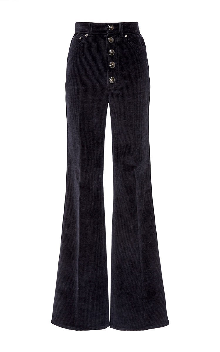 Black Corduroy High Waist Flare Pant by Sonia Rykiel | Moda Operandi