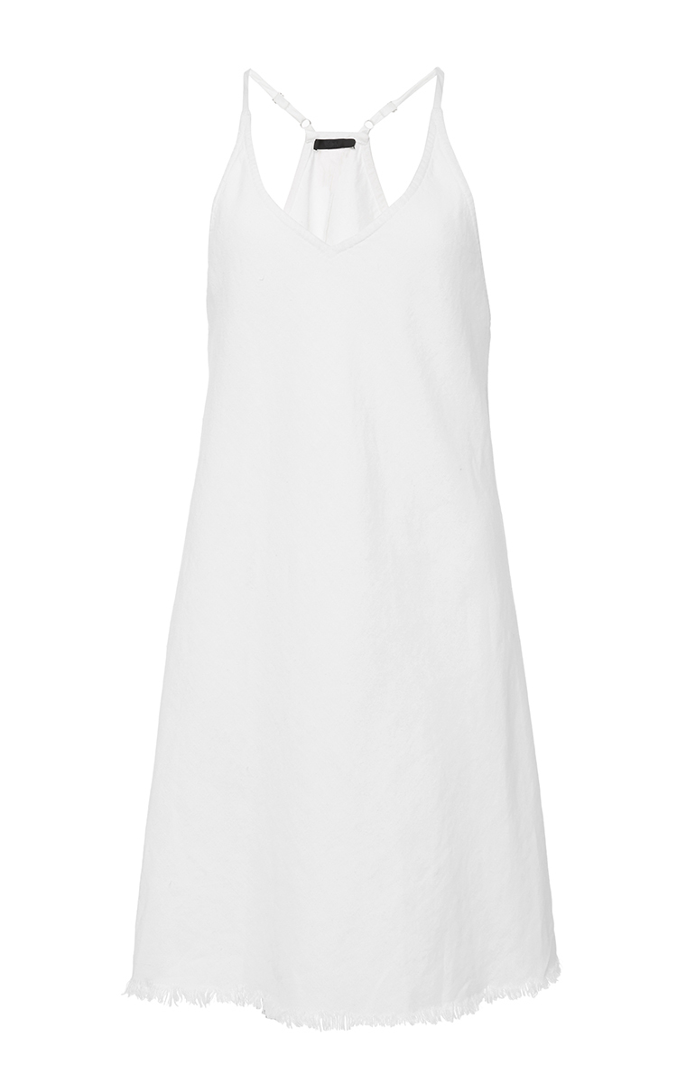 v neck linen shift dress