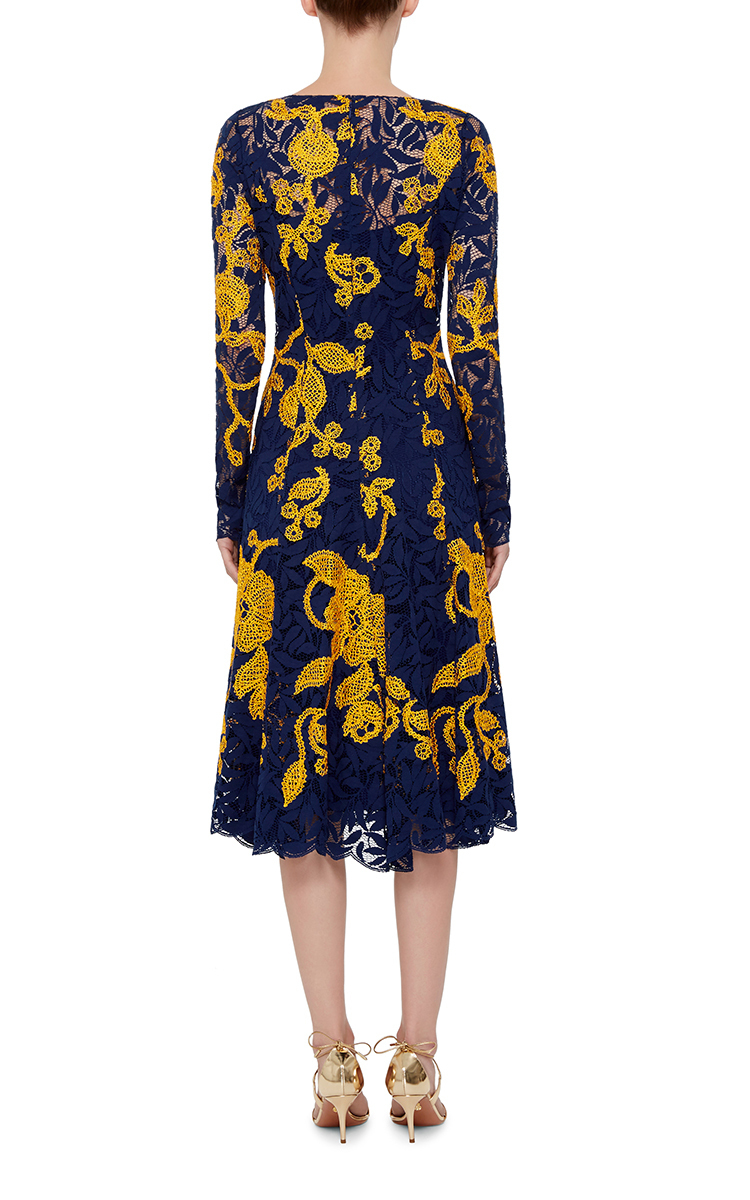 yellow and navy dress