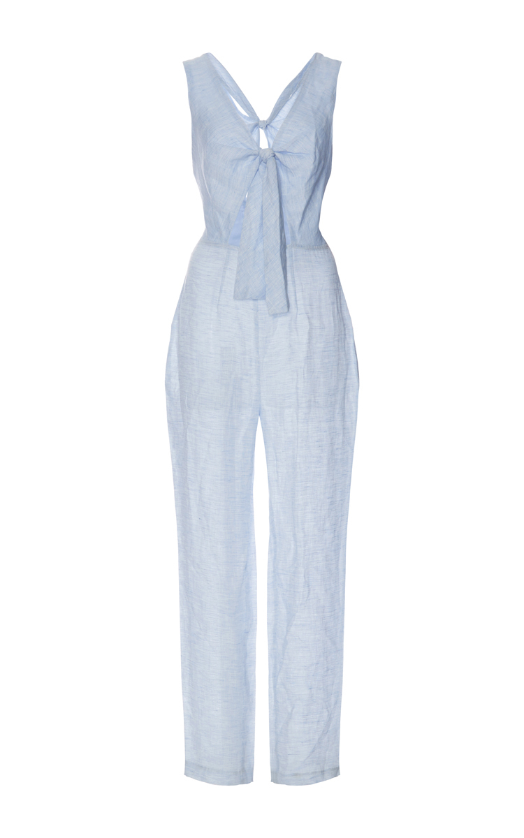 light blue linen jumpsuit