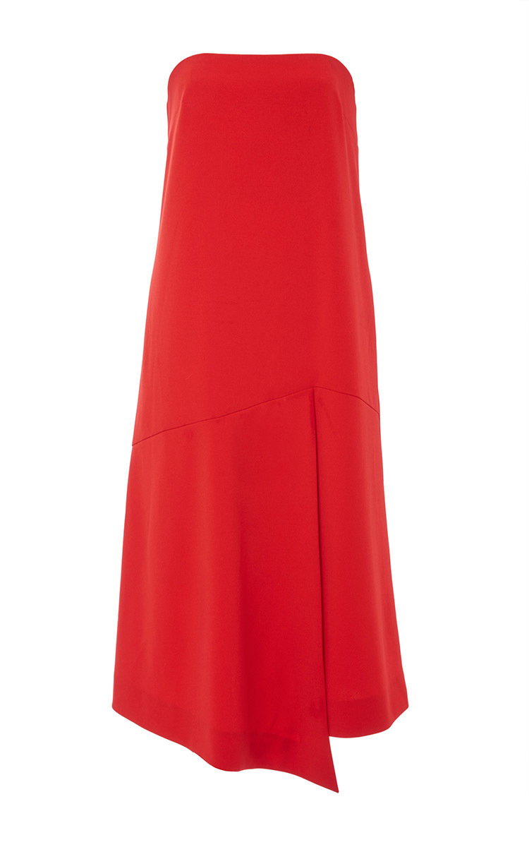 Structured Crepe Strapless Drape Dress By Tibi Moda Operandi