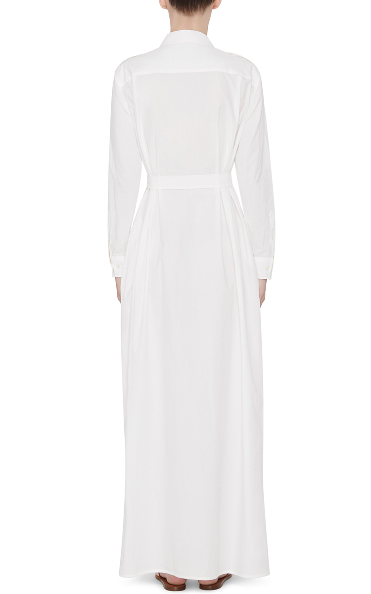 white shirt long dress