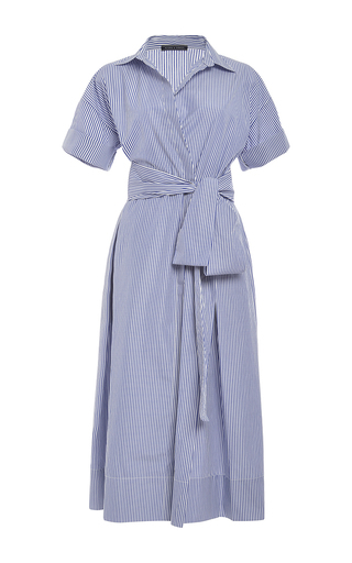 Cotton Striped Wrap Shirt Dress by MDS Stripes | Moda Operandi