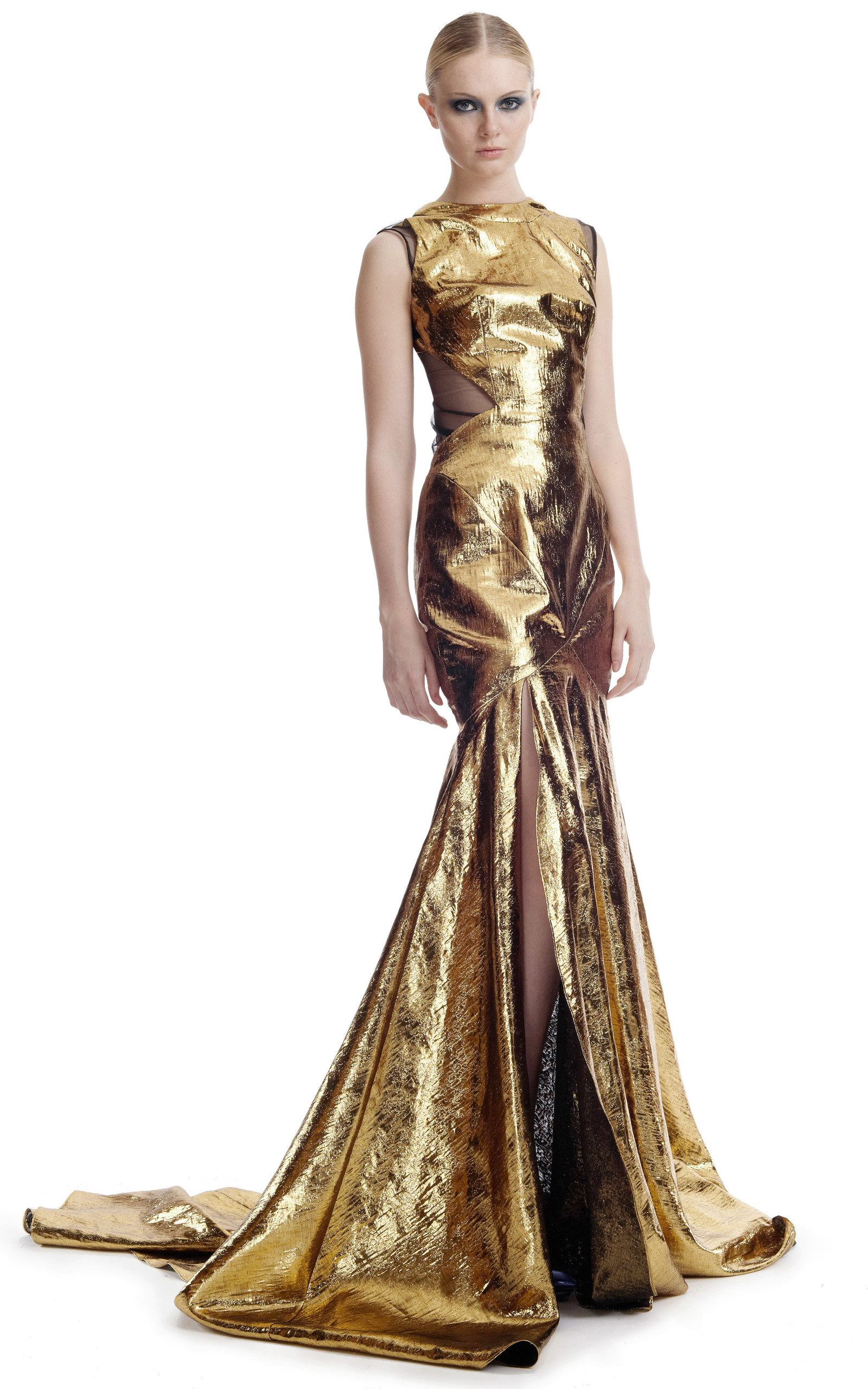 gold dinner gown