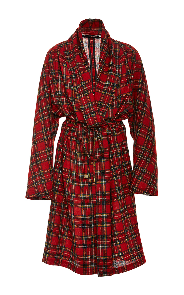 tartan wrap coat